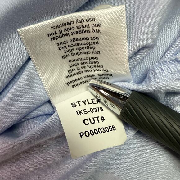 Mizzen+Main Performance Polo Men’s XL Light Blue Classic Fit Stretch Golf Shirt - Picture 9 of 9